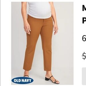 Old Navy Size 6 Maternity Full-Panel Pixie Straight Ankle Pants